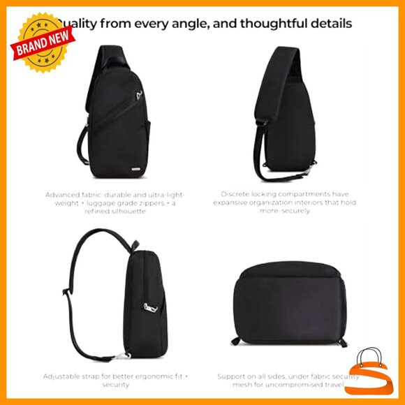 Anti-Theft Sling Bag with RFID Blocking, Slash-Resistant Polyester Travel - Picture 5 of 6